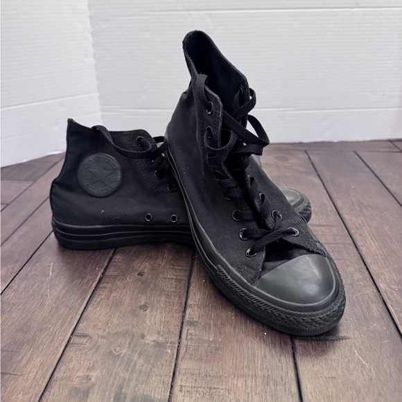Converse Other - Converse Chuck Taylor All Star Monochrome All Black High Top Sneakers Mens 8.5